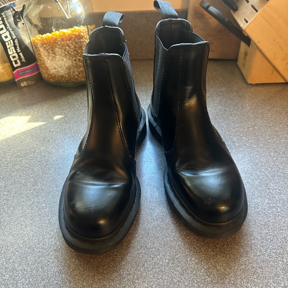 Black chunky dr martens Chelsea boots